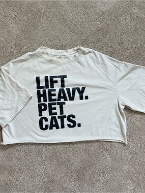 Lift Heavy Pet Cats Crop Top - Apricot - 2XL